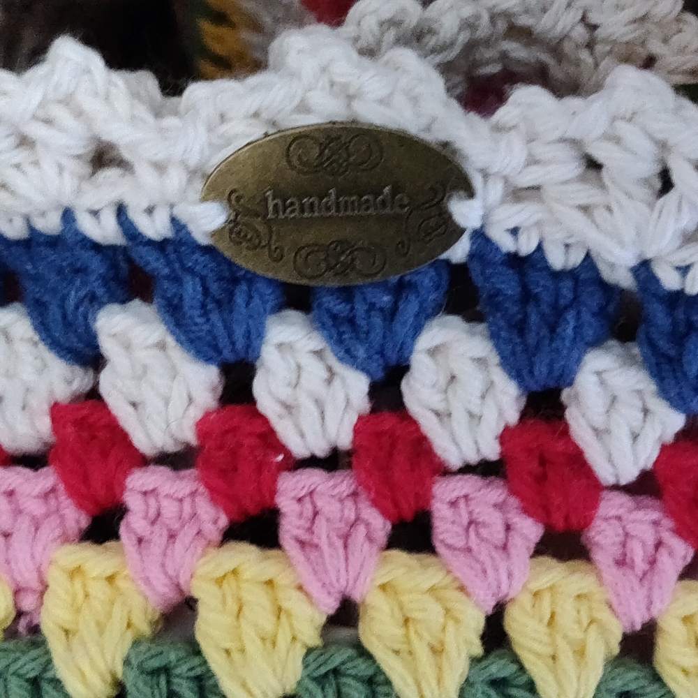 %100 Handmade Crochet  Boho Vintage Style🧶Tote Shoulder Women's Bag - Picture 11 of 16
